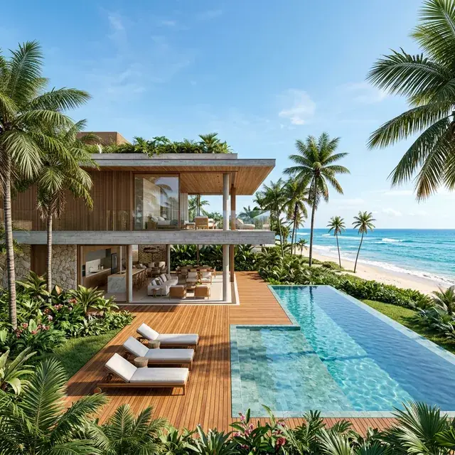 Casa de alto padrão construída pela Diego Viana na Praia do Forte, Litoral Norte da Bahia